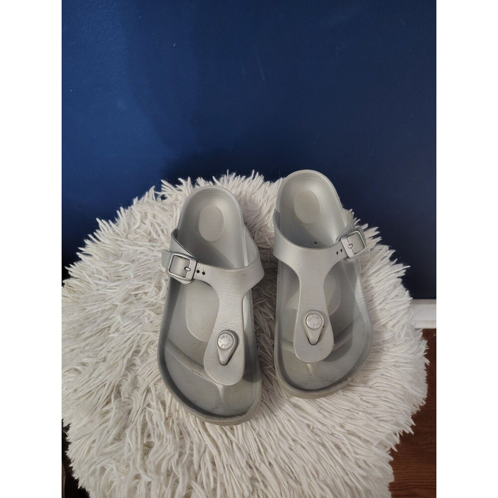 Birkenstock Flip Flop Kids 4 Gray Rubber Open Toe Casual Preppy Slide Sandals